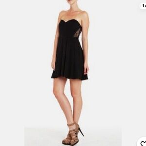 Max & Cleo Black Strapless Sweetheart Mini Dress